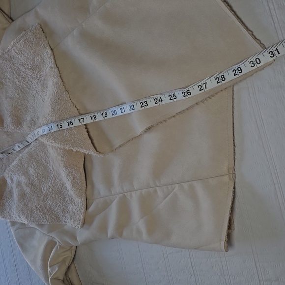 Oddy Faux Shearling & Faux Fur Cream Jacket Women's Size S - Picture 7 of 10